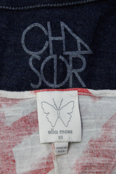 Chaser Ella Moss Womens Tees T-Shirts Tops Blue Size S XS Lot 2