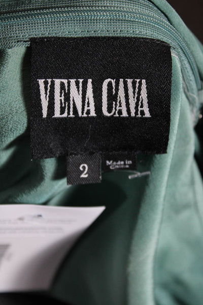 Vena Cava Womens Sleeveless High Keyhole Silk Mini Shift Dress Green Size 2