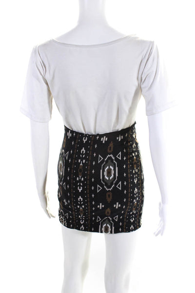 Torn by Ronny Kobo Womens Jersey Knit Geometric Print Mini Skirt Black Size M
