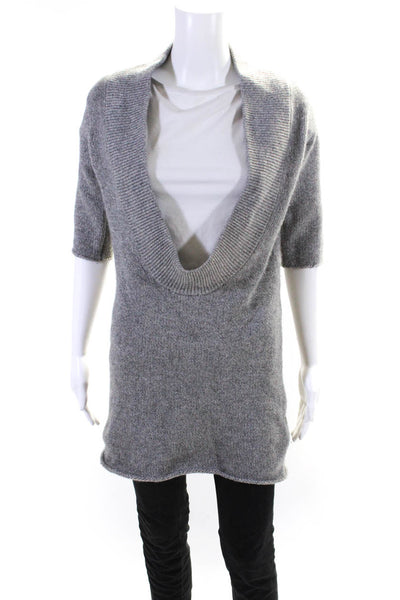 3.1 Phillip Lim Womens Cashmere Knit Deep Scoop Neck Sweater Gray Size S