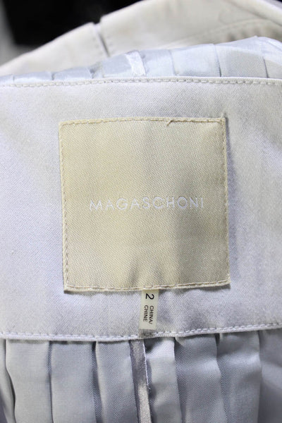 Magaschoni Womens Button Down Jacket  Gray Size 2