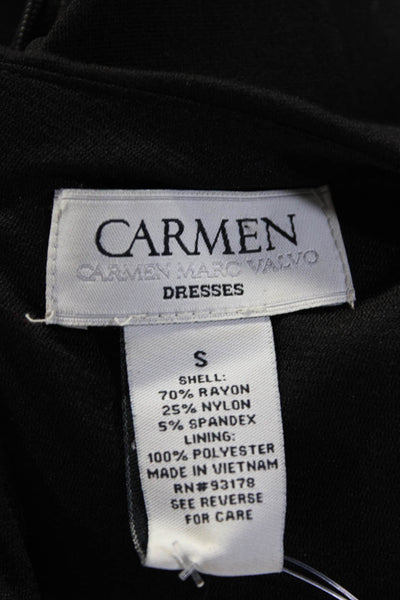 Carmen Carmen Marc Valvo Womens Jeweled Beaded Dress Black Size Small