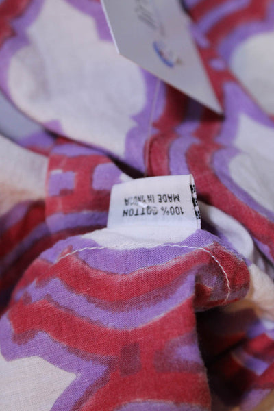 Roberta Roller Rabbit Womens V Neck Abstract Cotton Tunic Multi Size Medium