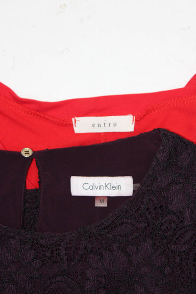 Calvin Klein Entro Womens Blouses Tops Purple Size M Lot 2