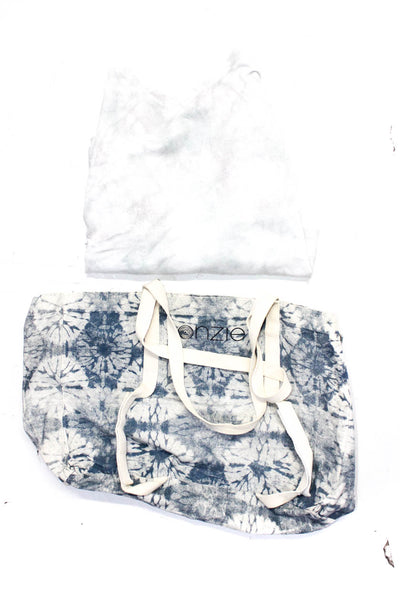ONZIE Womens Handbag Gray Tie Dye Knit Crew Neck  Sweater Top Size M Lot 2