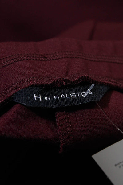 H By Halston Womens Straight Leg Stretch Pants Burgundy Size 8