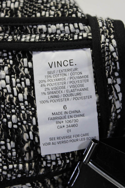 Vince Women's Tweed Open Front Drape Jacket White Size 6