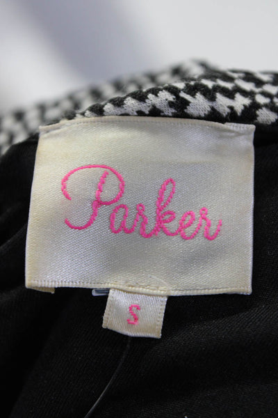 Parker Women's Printed A Line Short Sleeve Mini Dress White Size S