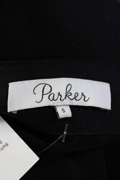 Parker Women's Sleeveless Belted Mock Neck Knee Length Dress Black Size S