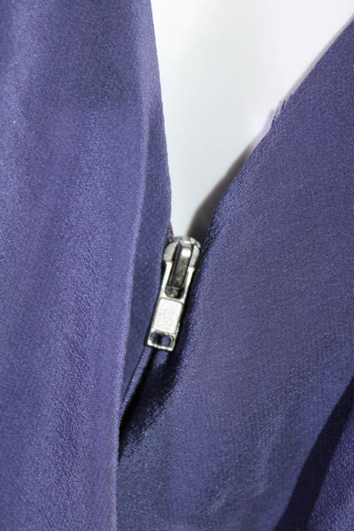 Rory Beca Women's Short Sleeve Ruffled Blouson Dress Purple Size S