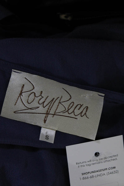 Rory Beca Women's Short Sleeve Ruffled Blouson Dress Purple Size S