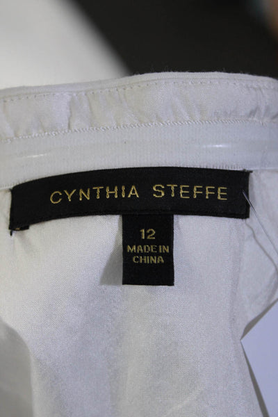Cynthia Steffe Womens White Layered Strapless Mini Tiered Dress Size 12