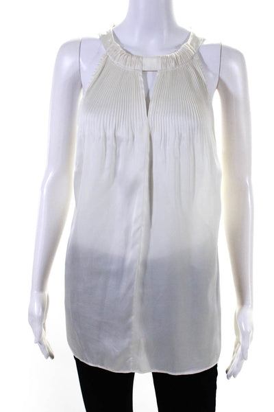 Laundry by Shelli Segal Womens White Pleated Halter Blouse Top Size 12