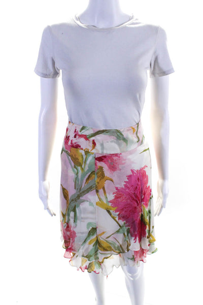 Bergdorf Goodman Asymmetrical Back Zip Floral Skirt  Size 12