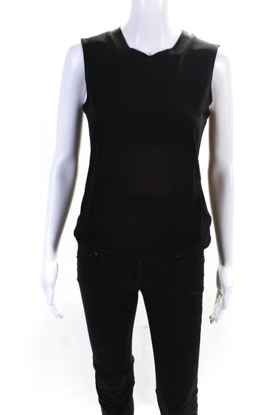 KAMALIKULTURE Women's Sleeveless Crewneck Stretch T-Shirt Black Size S