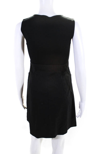 Theory Womens Sleeveless Scoop Neck Short Stretch Shift Dress Black Size 2