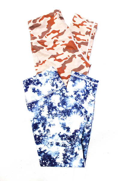 L Urv Noli Womens Camouflage Abstract Leggings Brown Blue Size Small Lot 2