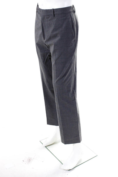 Theory Mens Slim Leg Tapered Dress Pants Gray Wool Size 33
