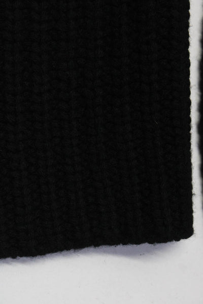 Ugg Mens Ribbed Knit Wool Fold Over Cold Weather Scarf Black