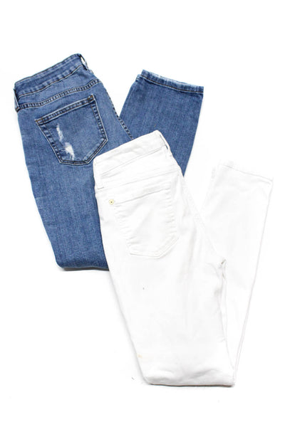 7 For All Mankind JBD Womens Ankle Skinny Jeans White Blue Size 26 Lot 2