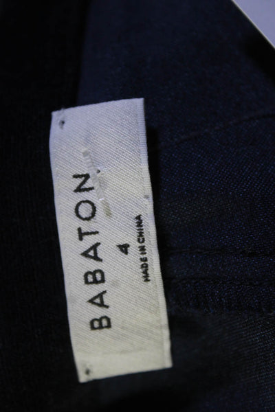 Babaton Womens Navy Velour High Rise Straight Leg Pants Size 4