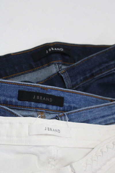 J Brand Women's Cotton Mid Rise Skinny Jeans Blue White Size 25 Lot 3