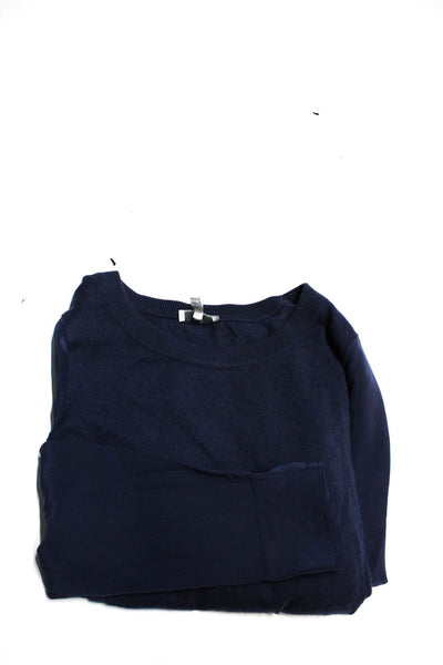 Current/Elliott Womens Solid Cinch Short Sleeve Shirt Black Blue Size 0/XS Lot 2