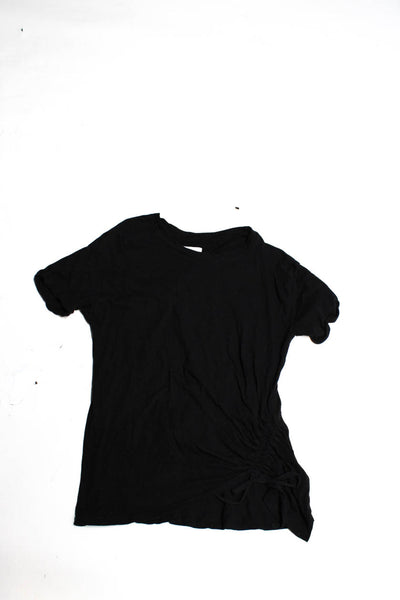 Current/Elliott Womens Solid Cinch Short Sleeve Shirt Black Blue Size 0/XS Lot 2