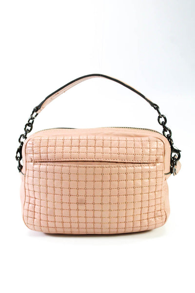DVF Womens Quilted Zipped Front Pocket Crossbody Handbag Pink