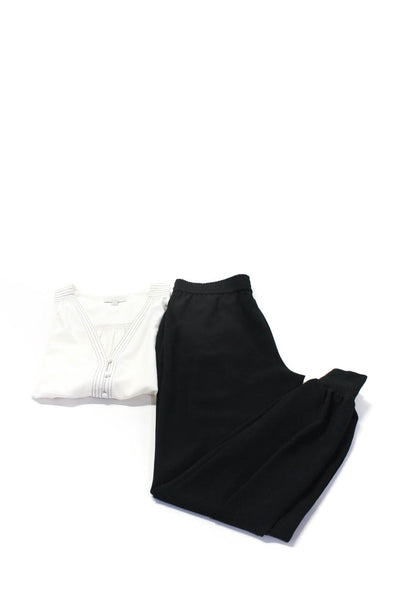 Joie Women's Sleeveless Blouse Jogger Pants Black White Size XS Lot 2
