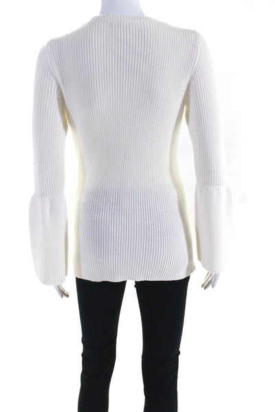 Minnie Rose Women's Bell Sleeve Sweater Ivory Size XS