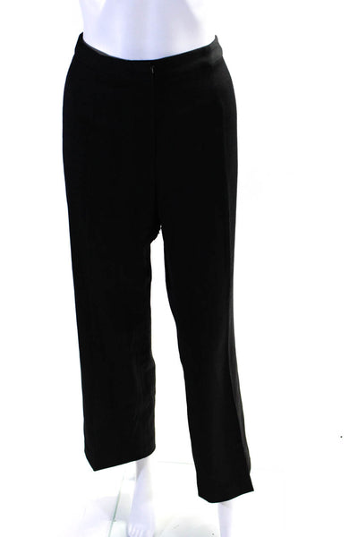Les Copains Womens Wool High Waisted Pleated Dress Pants Trousers Black Size 3