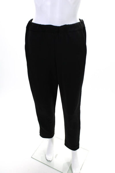 Maje Womens Knit Elastic Waist Striped Studded Sweatpants Pants Black Size 3