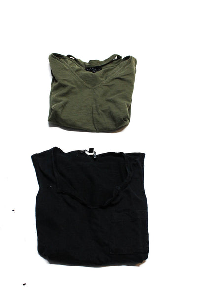 Sanctuary Womens Short Sleeve Tee Shirt Black Green Size XL Large Lot 2
