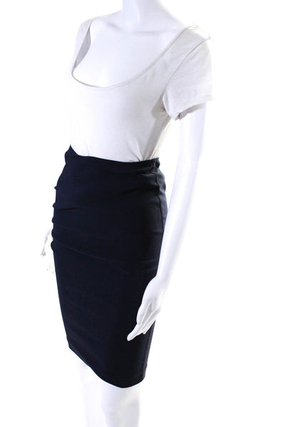 Avenue Montaigne Womens Knee Length Ponte Pencil Skirt Navy Blue Size 0