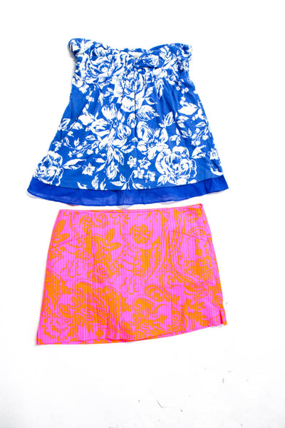 Abercrombie & Fitch Lily Pulitzer Womens Top A-Line Skirt Blue Pink Size L Lot 2