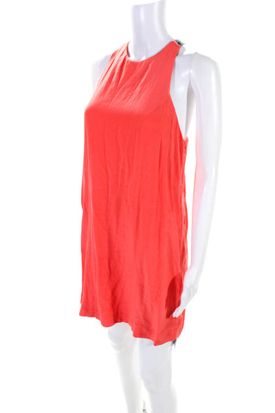 Bella Luxx Womens Halter Neck Sleeveless Solid Midi Dress Coral Size Medium