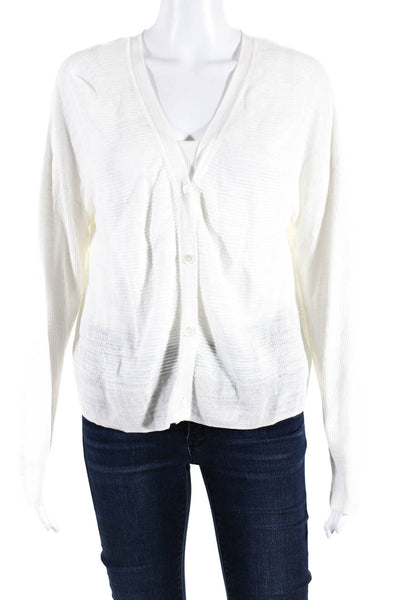 Theory Women's Button Up Cardigan Off White Size M