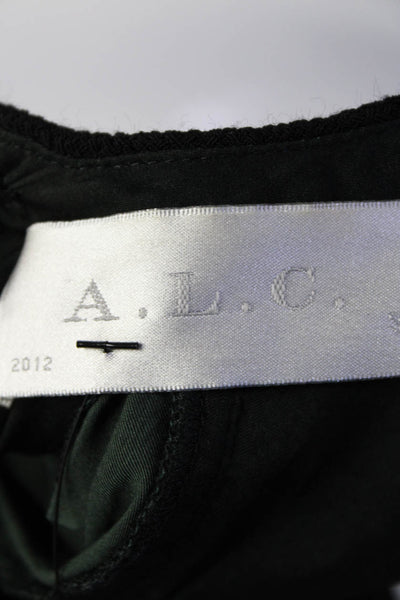 ALC Womens Halter Neck Ruched Peplum Asymmetrical Midi Dress Green Size XS
