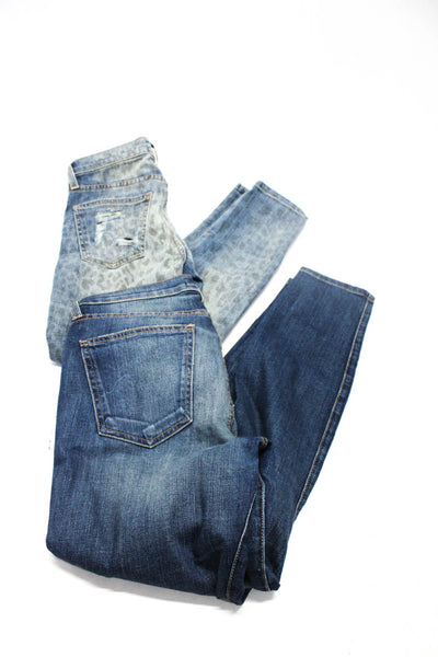 Current/Elliott Womens Cotton Mid-Rise Skinny Leg Jeans Blue Size 27 24 Lot 2
