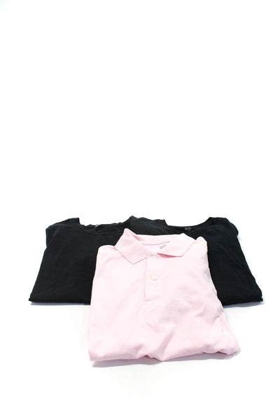 Uniqlo Mens Short Sleeve Buttoned Collar T-Shirts Black Pink Size M L Lot 3