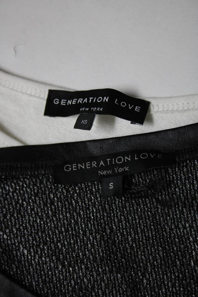 Generation Love Womens Long Sleeve Tops Shirts White Gray Size XS S Lot 2
