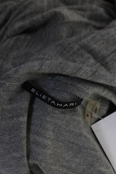 Elie Tahari Women's Turtleneck Blouse Short Sleeves Gray Size M