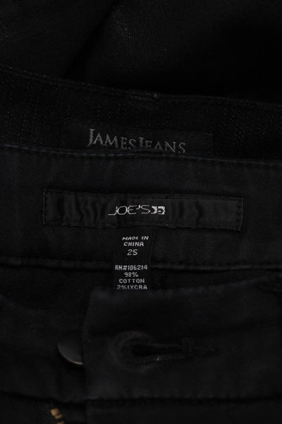 Joes Jeans James Jeans Womens High Rise Slim Cut Jeans Black Denim Size 25 Lot 2