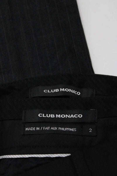 Club Monaco Womens High Rise Pleated Dress Pants Gray Black Size 2 Lot 2