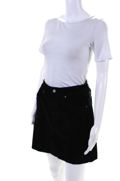 DL1961 Womens Corduroy Mini Skirt Black Cotton Size 27