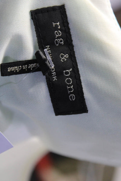 Rag & Bone Womens Color Block Mesh Leather Sheath Dress Blue White Size 6
