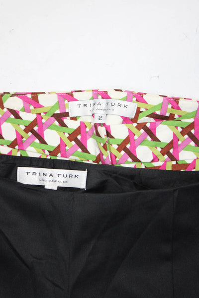 Trina Turk Womens Abstract Darted Bootcut Straight Pants Pink Size 2 4 Lot 2