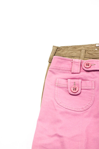 Joie Nanette Lepore Womens Cotton Straight Leg Capris Brown Pink Size 26 4 Lot 2