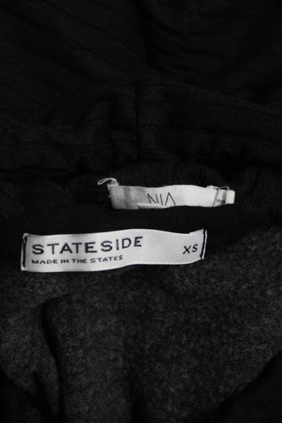 Stateside Womens Crewneck Ribbed Hooded Sweatshirt Black Size XS/S Lot 2